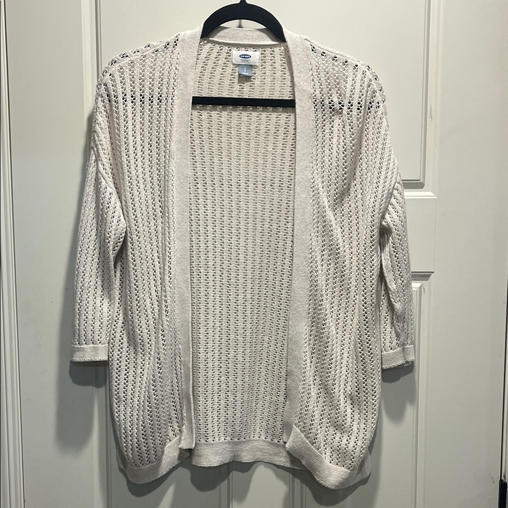 Old Navy Women's Beige Open Knit Cardigan